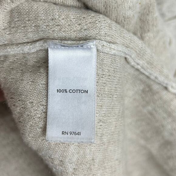 Pure Jill 100% Cotton Textured Knit Sweater Cardigan Size M Oversized Open Beige - Picture 6 of 7